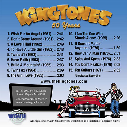 Memories: The Best of The Kingtones CD Back Art