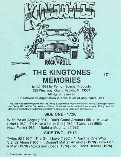 The Kingtones: Memories - 1985