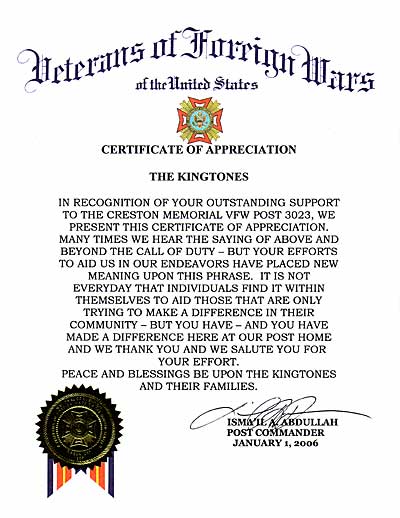 VFW Letter 2006